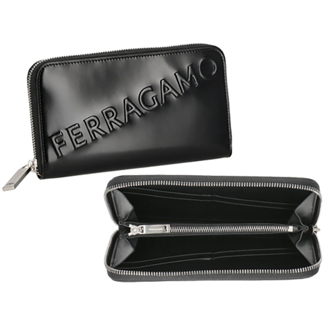 【新品】フェラガモ Ferragamo 財布 メンズ 661212CALF NER 764 219 FERRAGAMO（フェラガモ） 長財布 メンズ Ferragamo 661212CALF NER 764
