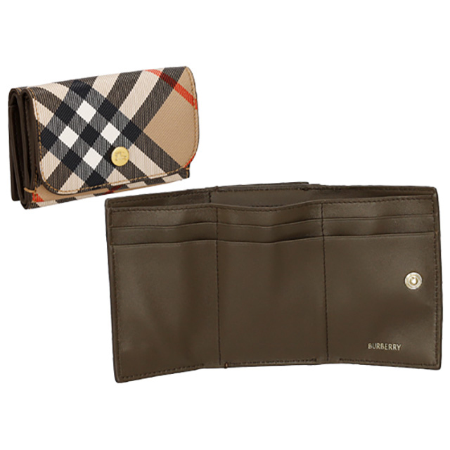 未使用品　BURBREEY LONDON 三つ折り財布　ノバチェック　ベージュ BURBERRY（バーバリー） 三つ折り財布 レディース ブランド チェック