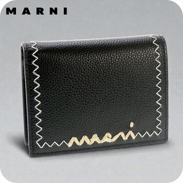 MARNI（マルニ） 二つ折り財布 レディース ブランド ロゴ 刺繍