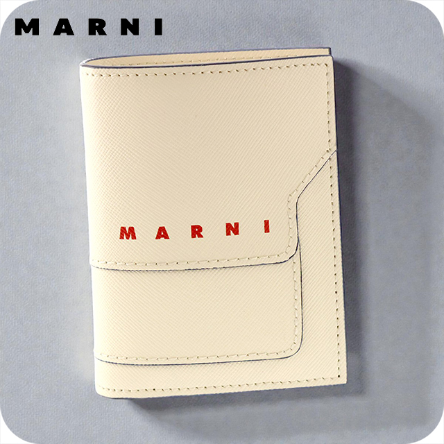 MARNI（マルニ） 二つ折り財布 レディース ブランド ロゴ ホワイト