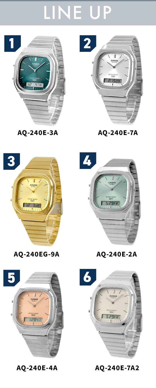 カシオ チープカシオ CASIO CLASSIC クォーツ 電池式 AQ-240E ユニ