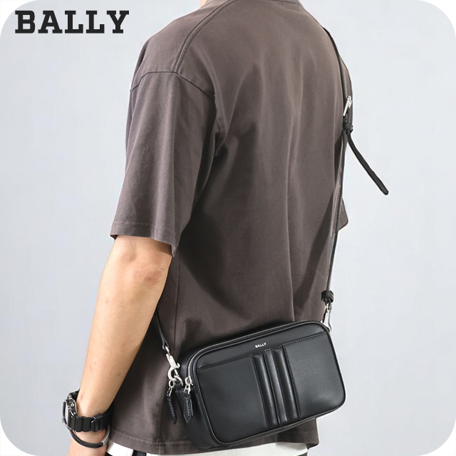 極美品✨BALLY バリー ショルダーバッグ ボディバッグ 斜め掛け ブラック Bally バリー BALLY ショルダーバッグ ブラック レザー クロス