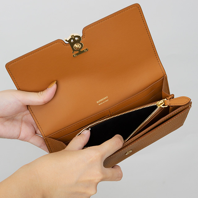 美品 Burberry バーバリー レディース ベージュ/ブラウン 新品電池 BURBERRY（バーバリー） 長財布 レディース ブランド BURBERRY 8049214
