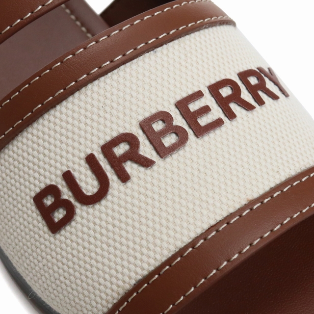 バーバリー ブランド サンダル レディース BURBERRY レザー コットン イタリア 8042631 TAN ブラウン系 小物 選べるモデル  おしゃれ プレゼント ギフト