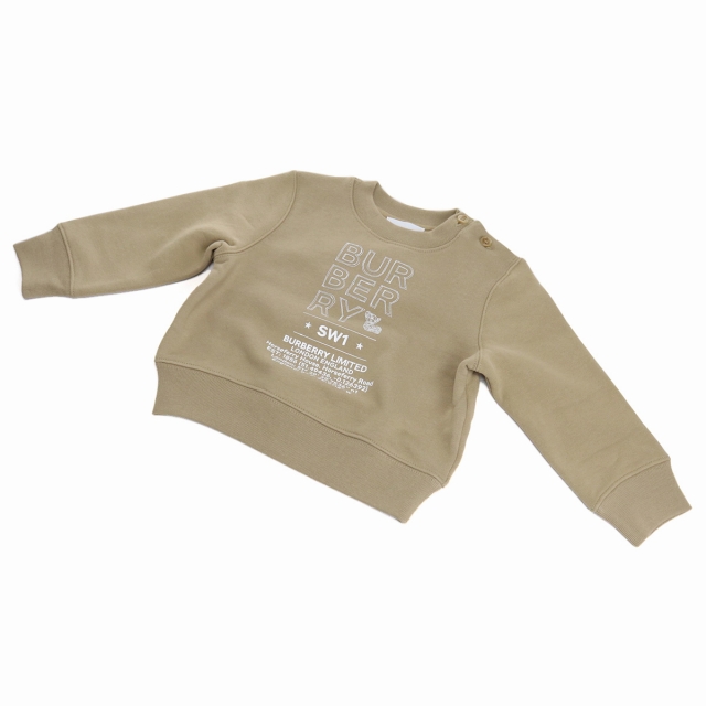 【未使用】BURBERRY バーバリー 8053817 トップス トレーナー 長袖 スウェット 子ども 子供 キッズ コットン ベージュ [サイズ 14Y] BURBERRY 【未使用】BURBERRY バーバリー 8053817 トップス