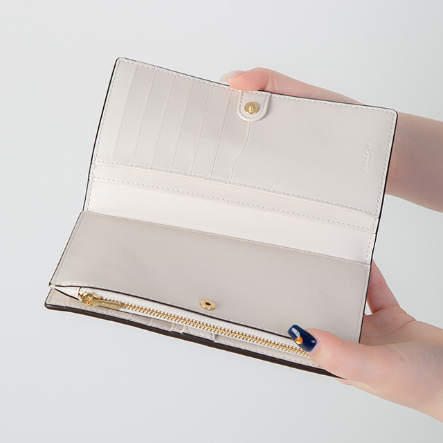 COACH コーチ　長財布　シグネチャー　オートベージュ　ストラップ付き COACH（コーチ） 長財布 メンズ レディース ブランド シグネチャー
