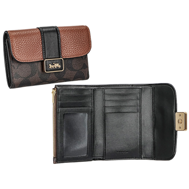 COACH コーチ 二つ折り財布 レディース ブランド シグネチャー