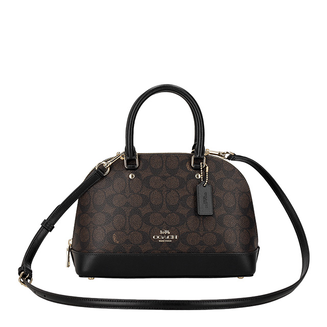 美品 COACH ハンドバッグ シグネチャー キャンバス 18966 ブラック COACH（コーチ） ハンドバッグ 2way ショルダーバッグ 斜めがけ