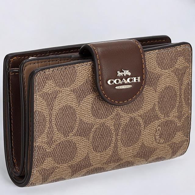 COACH 二つ折り財布 CW786 IMXHE タン/ブラウン COACH コーチ アウトレット 財布 二つ折り財布 レディース