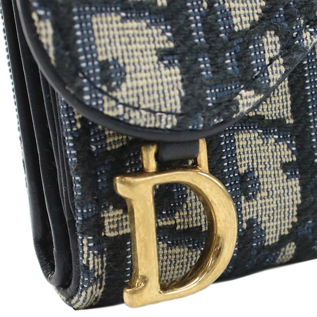 ディオール モノグラム 三つ折り財布 ネイビー DIOR | 【日本限定】3つ折りウォレット ディオール オブリーク