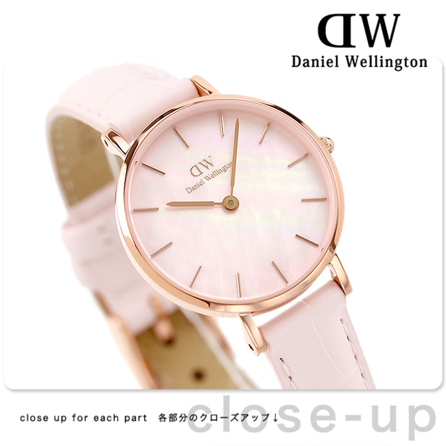 ダニエルウェリントン クオーツ 腕時計 ブランド レディース 革ベルト DW00100511 アナログ マザーオブパールピンク ピンク