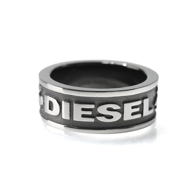 DIESEL（ディーゼル） 指輪 メンズ レディース ロゴ ガンメタル