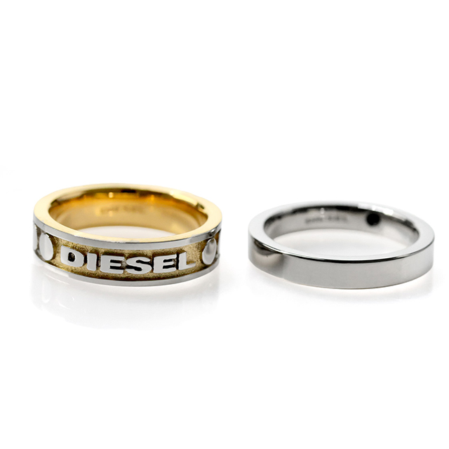 DIESEL（ディーゼル） リング メンズ ブランド ロゴ 2点セット