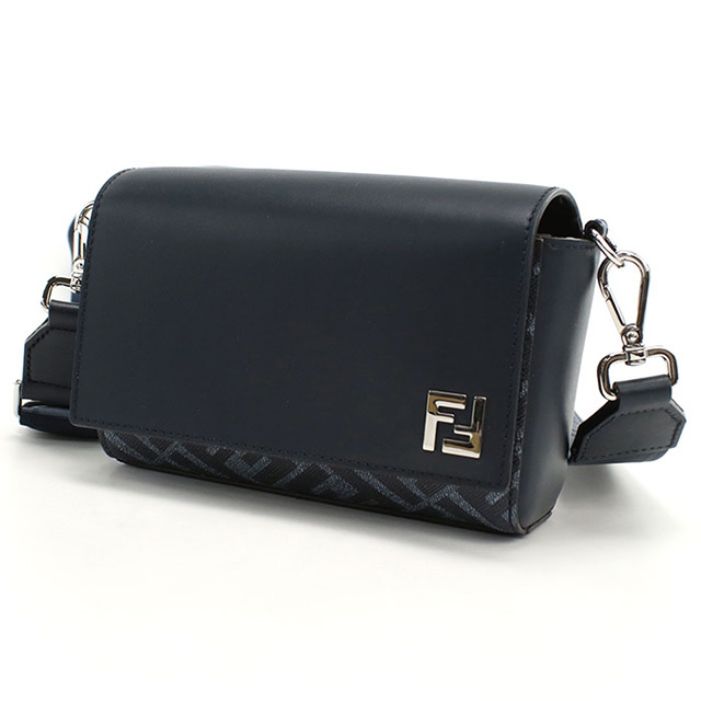 FENDI レザー ビジネスバッグ ネイビー　7VA339 P3D FENDI - フェンディ ビジネスバッグ ブリーフケース 書類カバン 7VA339