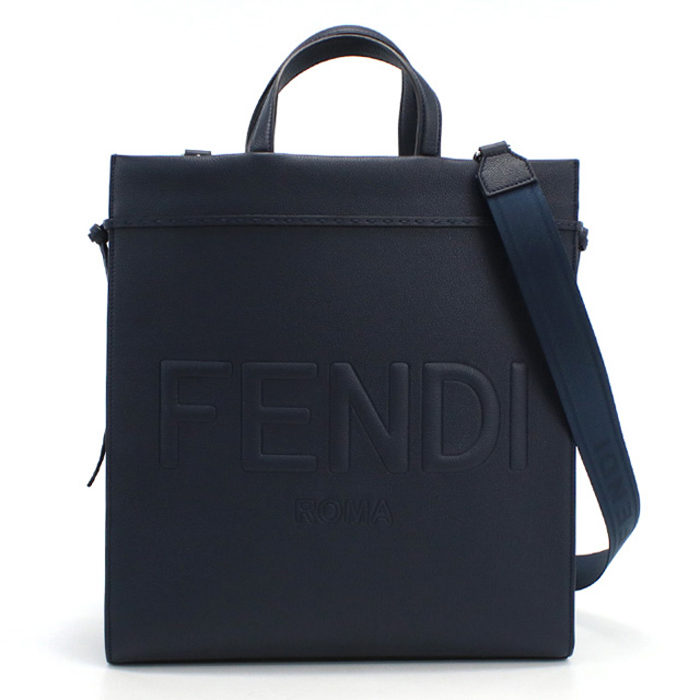 【FENDI】メッセンジャーバッグ　デニム　ロゴ　ブルー系 FENDI（フェンディ） トートバッグ メンズ ブランド レザー 7VA583