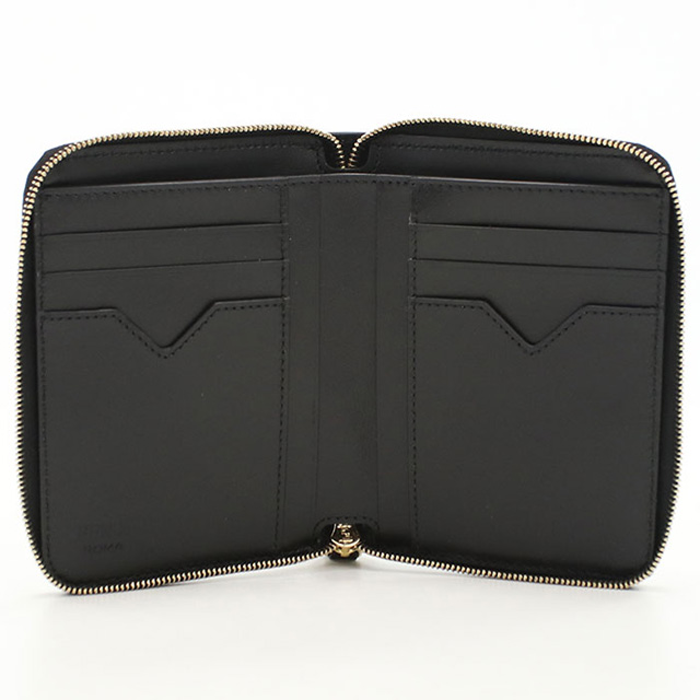 〔美品〕 FENDI フェンディ 財布 ラウンドジップ ブラック FENDI（フェンディ） ラウンドファスナー財布 レディース ブランド