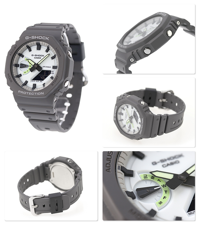 【美品】G-SHOCK GA-2100HD ホワイト グレー GA2100HD-8A | Luminescent Gray Glow Watch | Casio G-SHOCK