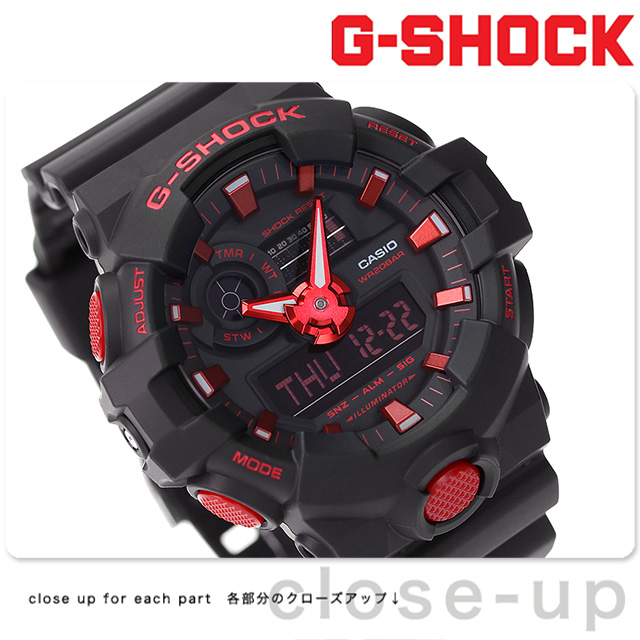 gショック ジーショック G-SHOCK クオーツ GA-700BNR-1A GA-700 海外モデル メンズ 腕時計 ブランド アナデジ ブラック  黒 カシオ