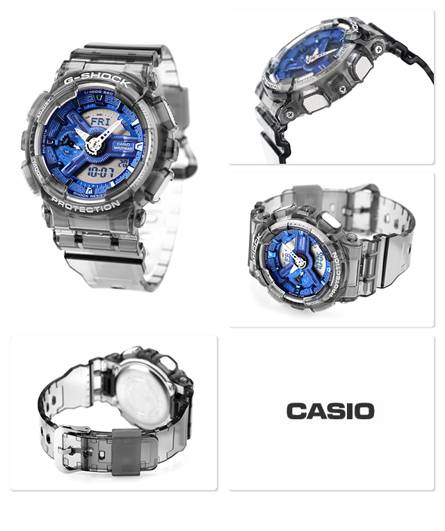 gショック ジーショック G-SHOCK 海外モデル 海外モデル ユニセックス 腕時計 ブランド カシオ アナデジ ブルー ブラックスケルトン 黒  メンズ