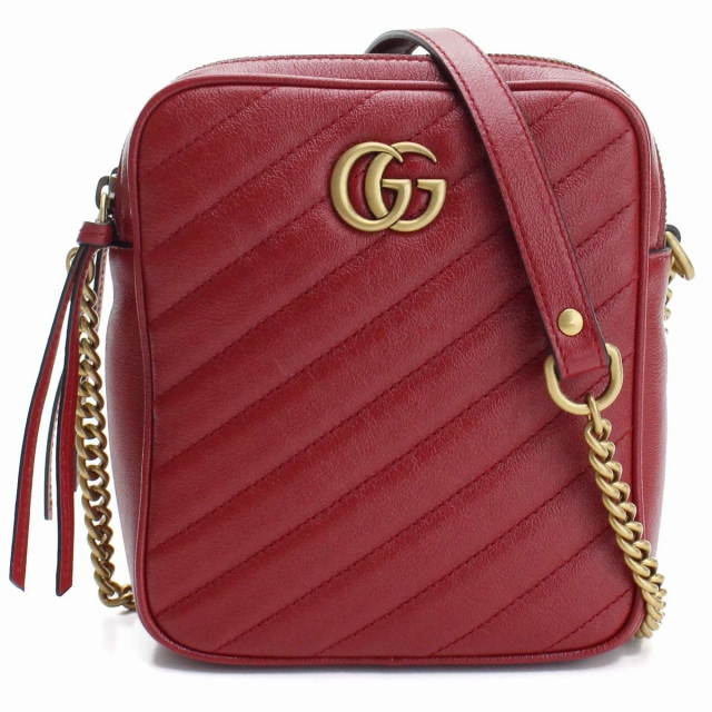 レディース 2508-31｜美品｜グッチ ショルダーバッグ レザー レッド GGロゴ