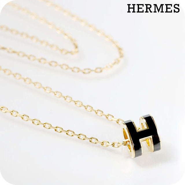 エルメス　ネックレスチャーム　サテンゴールド　フラワーホースモチーフ HERMES エルメス ネックレス レディース ブランド ミニポップH