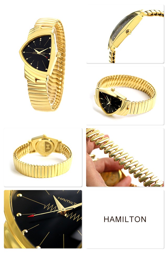 ハミルトン ベンチュラ フレックスブレスレット 蛇腹 腕時計 H24301131 HAMILTON ブラック :H24301131:腕時計の