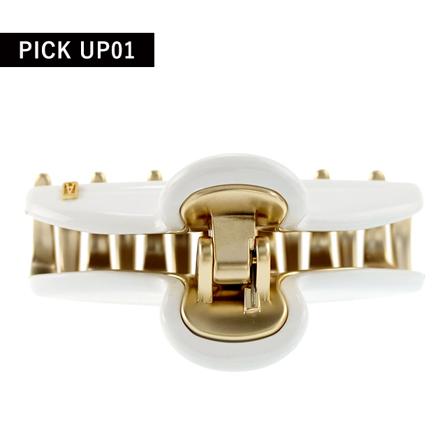 【美品】アレクサンドルドゥパリ VENDOME CLIP M ホワイト ALEXANDRE DE PARIS（アレクサンドル ドゥ パリ） アレクサンドル ドゥ