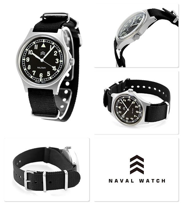 ナバルウォッチ Naval military watch Royal Army Type クォーツ 電池