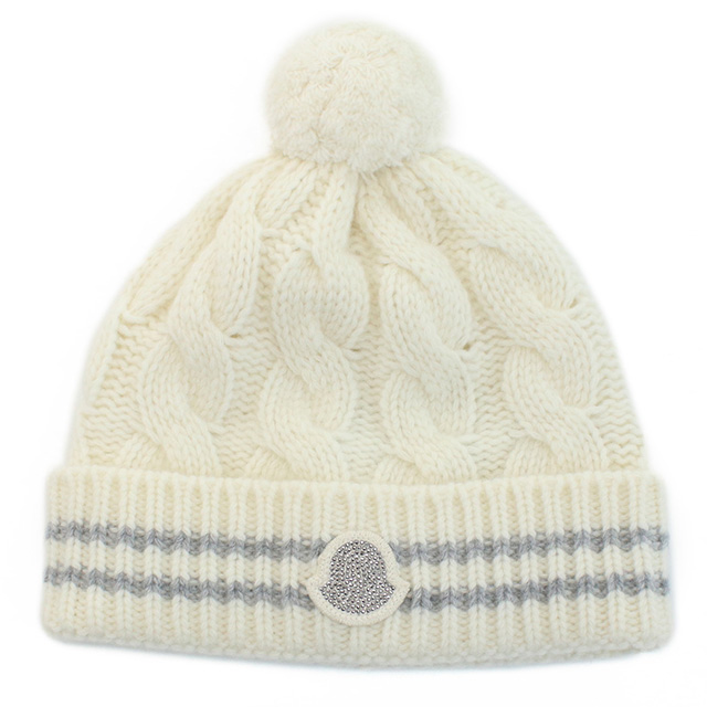 モンクレール　MONCLER 帽子　キャップ　ホワイト　白　キッズ MONCLER（モンクレール） ニットキャップ キッズ ブランド MONCLER