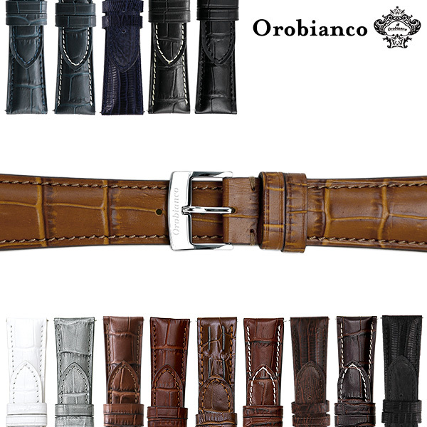 Orobianco（オロビアンコ） 交換用ベルト 22mm 革ベルト メンズ 腕時計