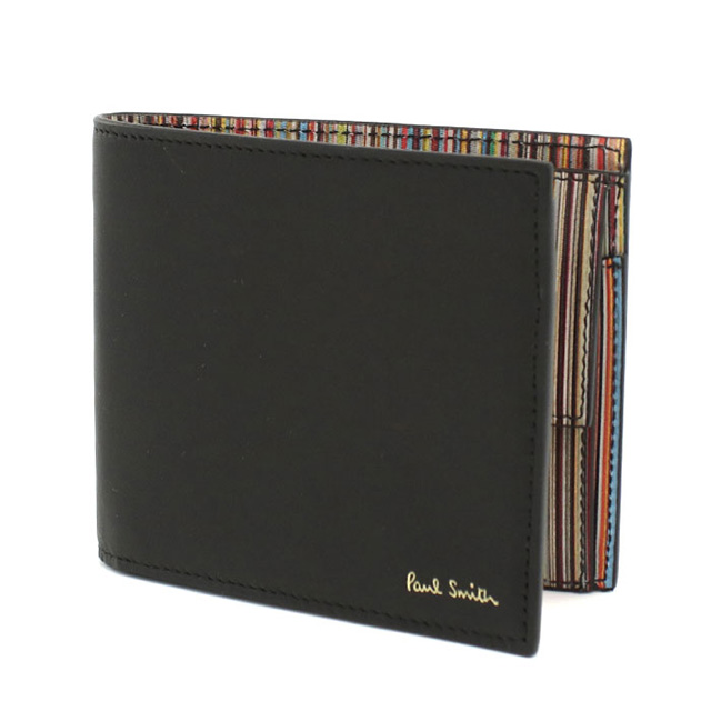 ポール・スミス 二折財布小銭入付き メンズ ブランド Paul Smith レザー M1A4833 ブラック 財布 ポール・スミス 二折財布小銭入付き メンズ ブランド Paul Smith
