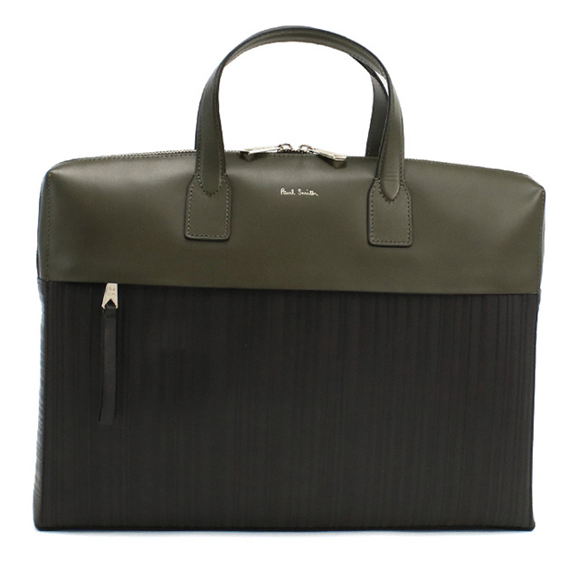 Paul Smith ブリーフケース 2WAY A4 PC収納 美品 カーキ Paul Smith（ポール・スミス） ブリーフケース メンズ ブランド レザー
