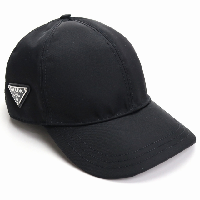 【美品】プラダPRADA ナイロンキャップ　ユニセックス　黒　Lサイズ PRADA プラダ ブランド キャップ メンズ レディース ユニ