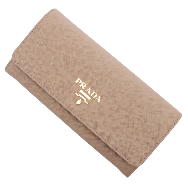 プラダPRADAラウンドファスナー　ベージュ系 美品】プラダ ラウンドファスナー 長財布 PRADA CIPRIA イタリア