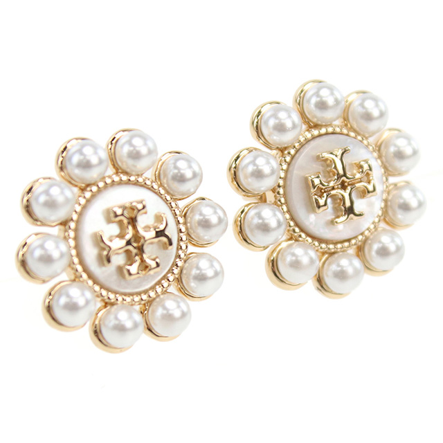 TORYBURCH トリーバーチ フラワーモチーフパールピアス   153674   ホワイト×ゴールドカラー レディース / 241005007926 TORY BURCH（トリーバーチ） ピアス レディース ブランド TORY BURCH