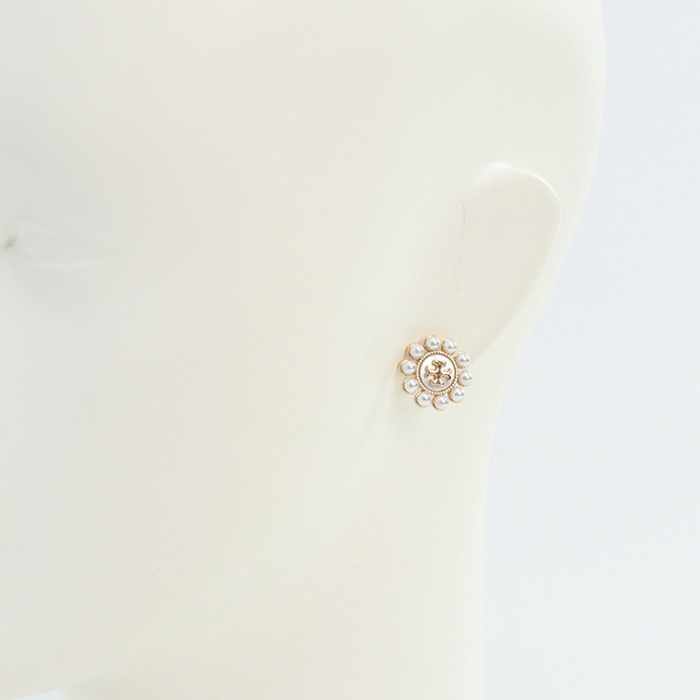 TORYBURCH トリーバーチ フラワーモチーフパールピアス   153674   ホワイト×ゴールドカラー レディース / 241005007926 TORY BURCH（トリーバーチ） ピアス レディース ブランド TORY BURCH