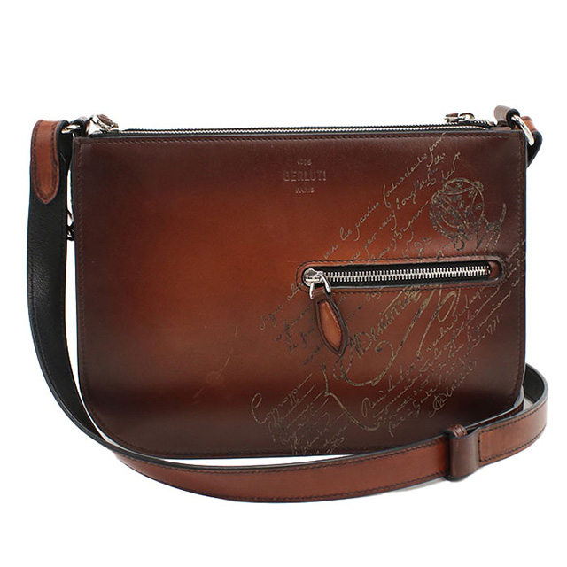 ベルルッティ　メッセンジャーバッグ　茶 usdber101949011-1b.jpg