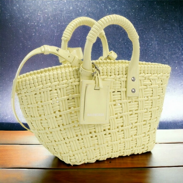 関税込★BALENCIAGA★ビストロ XS バスケットトートバッグ BEIGE 関税込☆BALENCIAGA☆ビストロ XS バスケットトートバッグ BEIGE