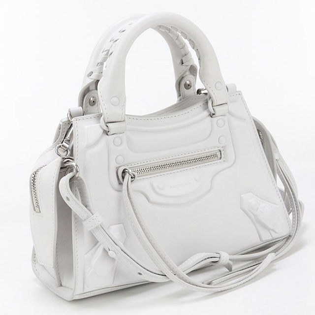 本物 バレンシアガ BALENCIAGA ネオ クラシック シティ ミニ 2WAY ショルダーバッグ ハンドバッグ ポシェット ホワイト 638524 バッグ 中古 BALENCIAGA（バレンシアガ） 中古 ハンドバッグ レディース ブランド