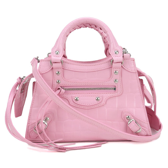中古美品BALENCIAGA バレンシアガ ハンドバッグ 638524 2WAYハンドバッグ ネオクラシックシティ ミニ レディース ピンク BALENCIAGA（バレンシアガ） 中古 ハンドバッグ レディース ブランド