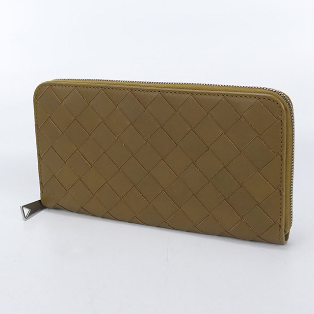 【専用】ボッテガヴェネタ☆イントレチャート　希少カラー　ラウンドジップ　長財布 BOTTEGA VENETA（ボッテガ・ヴェネタ） 中古 長財布ラウンドファスナー