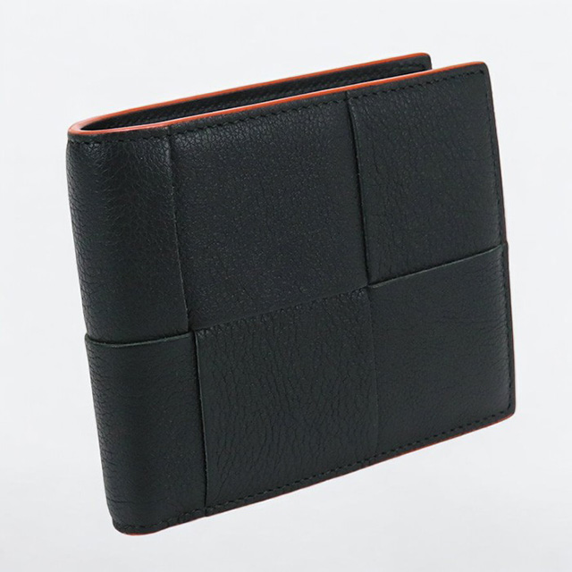【BOTTEGAVENETA】カセット 2つ折り財布 ブラック・中古 usdbo77656011-1a.jpg