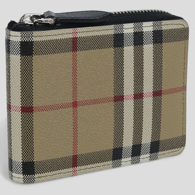 【中古】バーバリー BURBERRY 長財布 二つ折り ウォレット ノバチェック 小銭入れあり ハウスチェック ロゴ PVC BURBERRY（バーバリー） 中古 二折財布小銭入付き ユニセックス