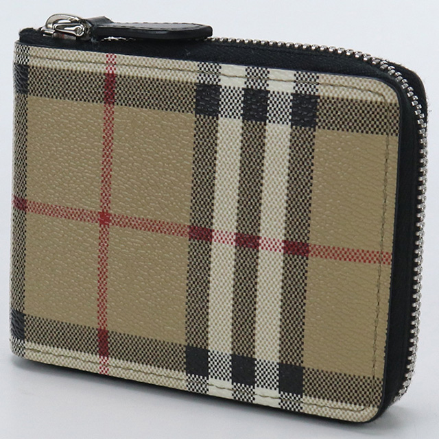 未使用品 バーバリー サフィアーノ 小銭入れ付き 二つ折り 長財布 チェック バーバリー 二つ折り財布/ミニ財布 財布 レディース バイフォールド