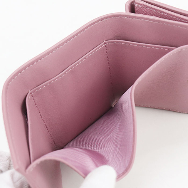 美品　クリスチャン　ディオール　モンテーニュ　レザー　折り財布　ピンク Christian Dior（クリスチャン・ディオール） 中古 ディオール 三
