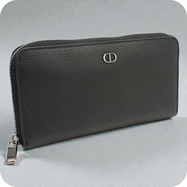 中古 ディオール Dior 2ABBC011 ユニセックス 長財布 ブラック レザー Dior HOMME DIOR ディオールオムBEE 型押しレザー ジップアラウンド長