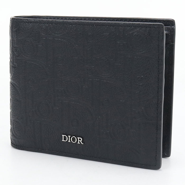 ゆ*ゆ様 Dior 二つ折り財布 ブラック グレー Christian Dior（クリスチャン・ディオール） 中古 ディオール 二