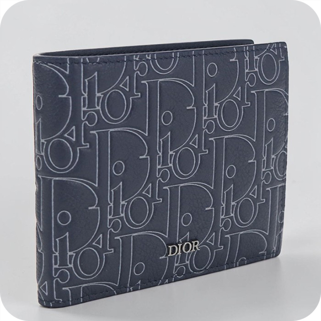 Christian Dior 二つ折り財布 ネイビー/ベージュ Christian Dior（クリスチャン・ディオール） 中古 ディオール 二