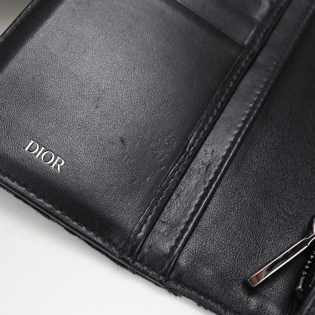 ディオール Dior 財布 メンズ 2OBBC002YSE_H03E ディオール　オブリーク ２つ折りロングウォレット Christian Dior（クリスチャン・ディオール） 中古 ディオール 長財布