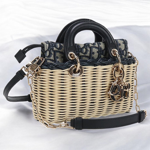 Christian Dior かごバッグ ベージュ/ブラック Christian Dior（クリスチャン・ディオール） 中古 カゴバッグ